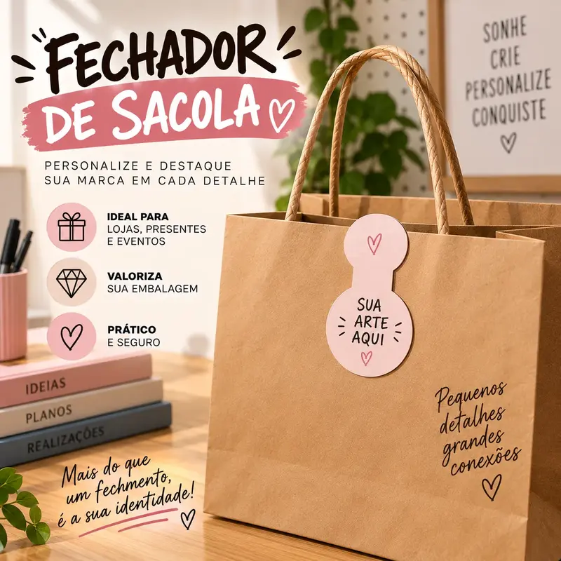 FECHADOR DE SACOLA PERSONALIZADO 6 x 2,8 CM